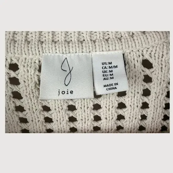 Joie Cream Open Knit Sweater – Lightweight Pullover – Size M - Picture 4 of 6
